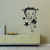 Betty Boop Wall Art Sticker With Stars