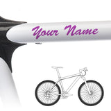 2 x Bike Frame Custom Name Stickers - Brush Script Style