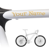 2 x Bike Frame Custom Name Stickers - Cartoon Style