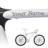 2 x Bike Frame Custom Name Stickers - Cartoon Style