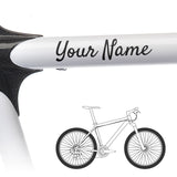 2 x Bike Frame Custom Name Stickers - Cool Script Style