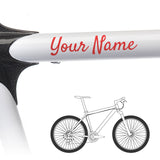 2 x Bike Frame Custom Name Stickers - Cool Script Style