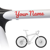 2 x Bike Frame Custom Name Stickers - Curly Style