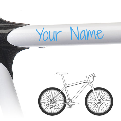 2 x Bike Frame Custom Name Stickers - Kids Style
