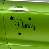 2 x Personalised Name Car Stickers With Stars