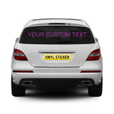 2 x Personalised Rear Window Car Stickers - Standard Font
