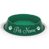 2 x Personalised Pet Name Stickers with Paw Prints (for food bowls)