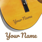 2 x Custom Name Guitar Stickers - Curly Style