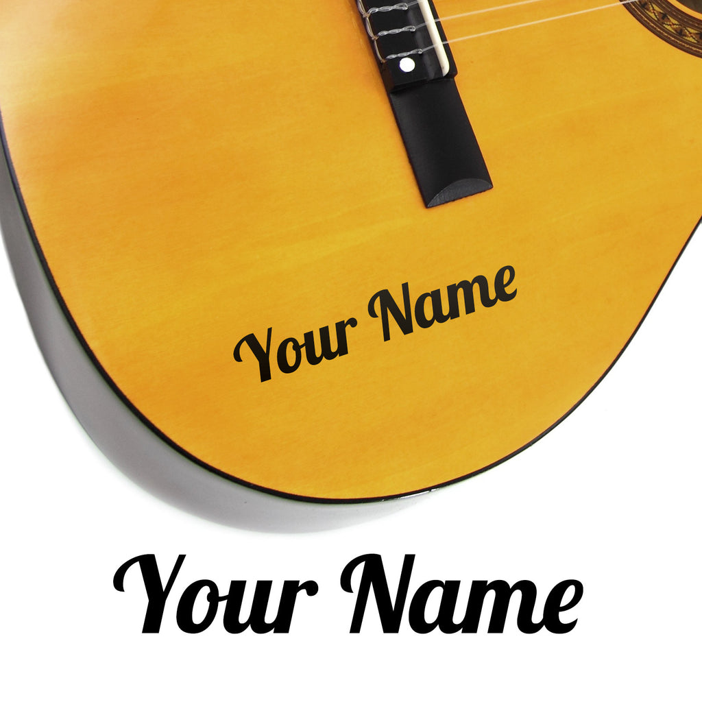 Custom Guitar Sticker 2 x Custom Name Guitar Stickers - Wing Style – Vinyl Sticker Shack