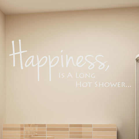 Happiness Is A Long Hot Bath Canvas Wall Art, White Sold by at Home