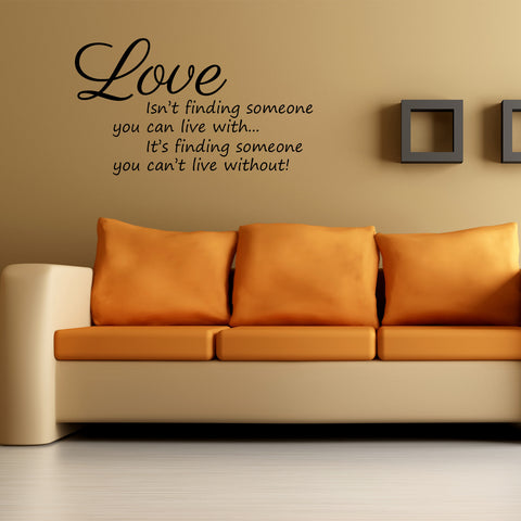 Love Isn't Finding Someone... Wall Art Quote