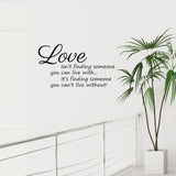 Love Isn't Finding Someone... Wall Art Quote
