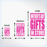 2 x MOTHER'S DAY GIFTS IN STORE - Retail Window Decals