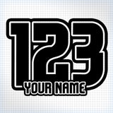 3 x Custom Race Numbers With Name - Sturdy Style