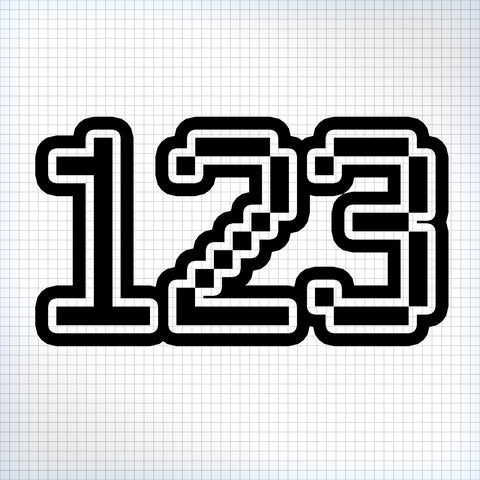 3 x Custom Race Numbers - Pixel Style