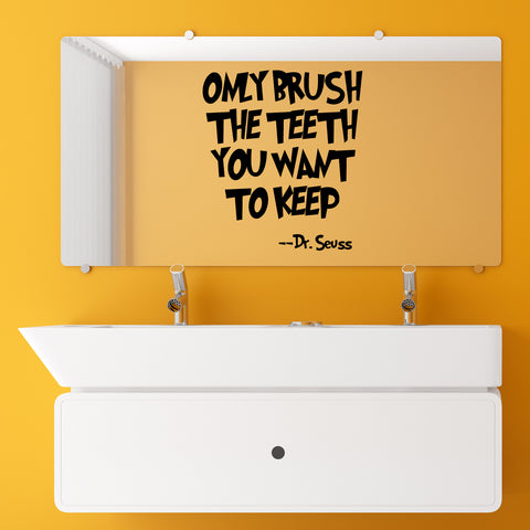 Only Brush The Teeth You Want To Keep - Wall Art Quote