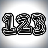 3 x Custom Race Numbers - 3D Style - Up to 150mm tall