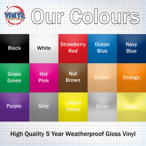 3 x Custom Race Numbers With Name - Shack Style – Vinyl Sticker Shack