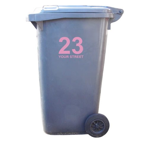 Custom Wheelie Bin Stickers | House Number In Floral Wreath | Waterproof Bin Numbers Multipack 2-4 - Foto 4