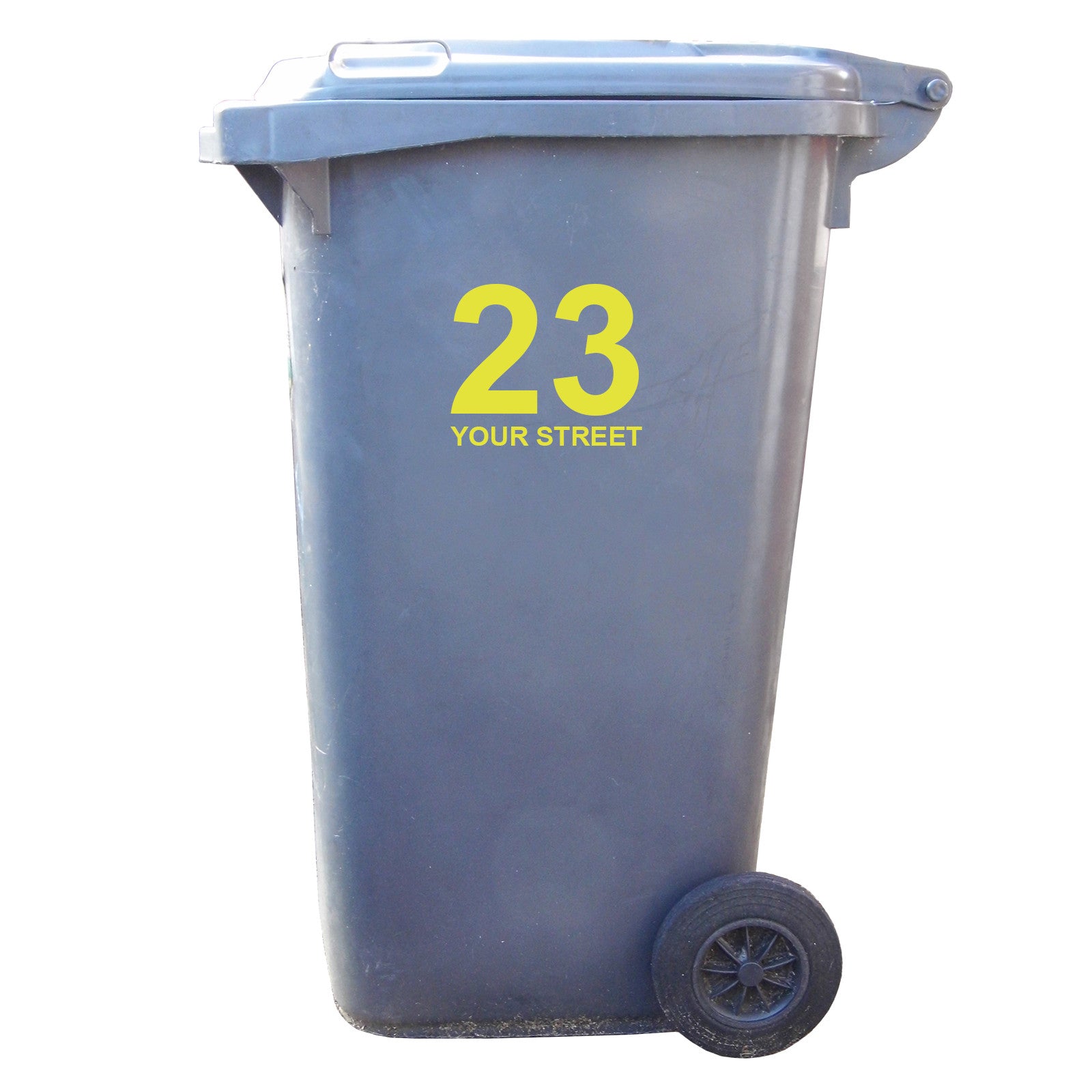 Yellow Wheelie Bin Letter S Bespoke Wheelie Bin Numbers