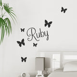Personalised Name Sticker with Butterflies