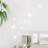 Personalised Name Sticker with Butterflies